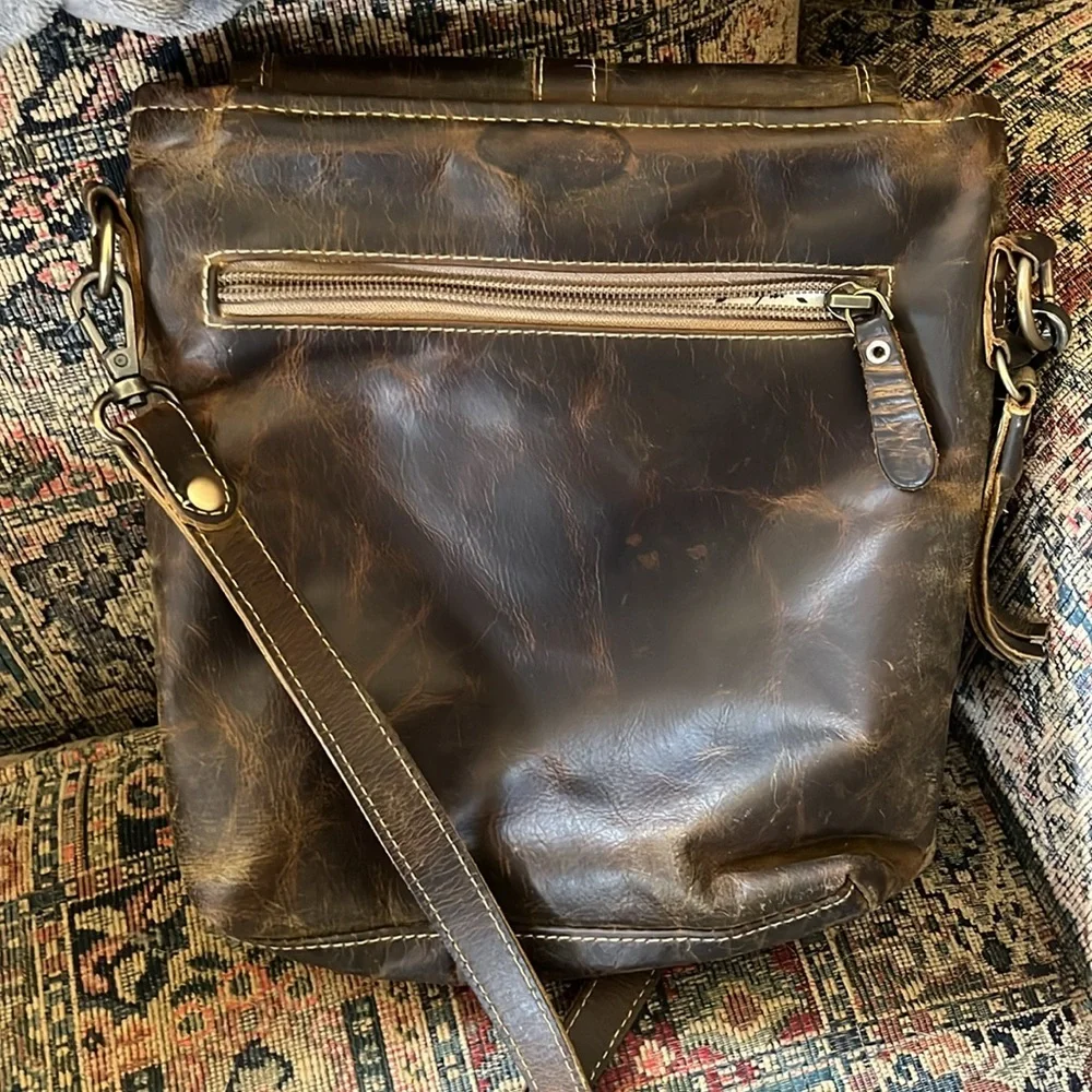 Distressed brown leather Myrna Bag